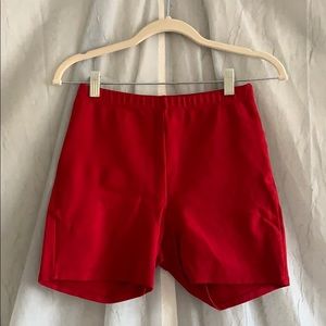 Bright Red Biker Shorts